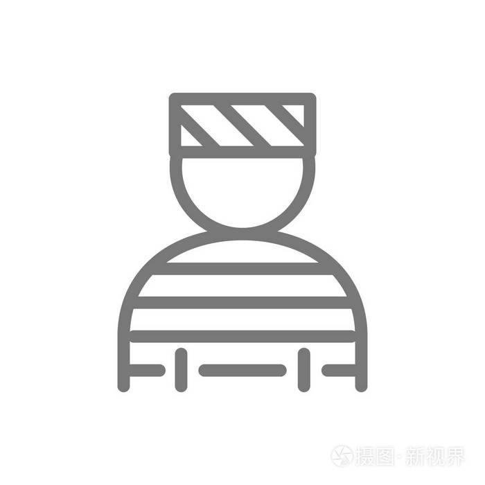 简单的囚犯, 强盗, 暴徒, 流氓线图标.符号和标志向量