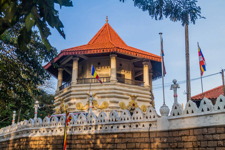 Malwathu 的一部分 Viharaya 寺在康提, 斯里兰卡