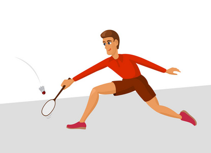 羽毛球运动员, 卡通插画