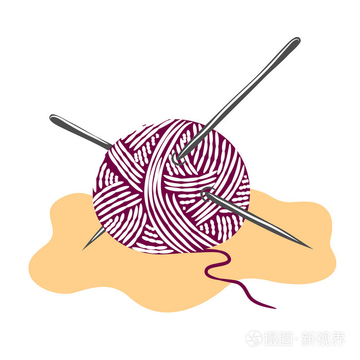织针毛线球插画-正版商用图片05equk-摄图新视界
