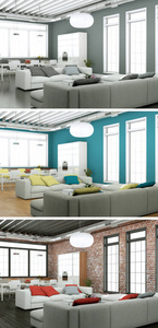 三现代阁楼室内设计的色彩变化