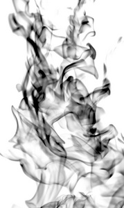 黑色烟雾在白色背景, 抽象