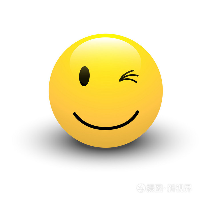 眨眼笑脸矢量