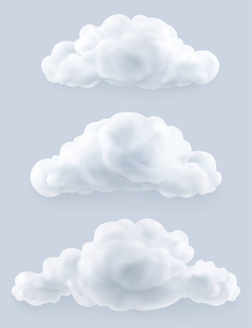 云, 矢量集。白云, 矢量插画