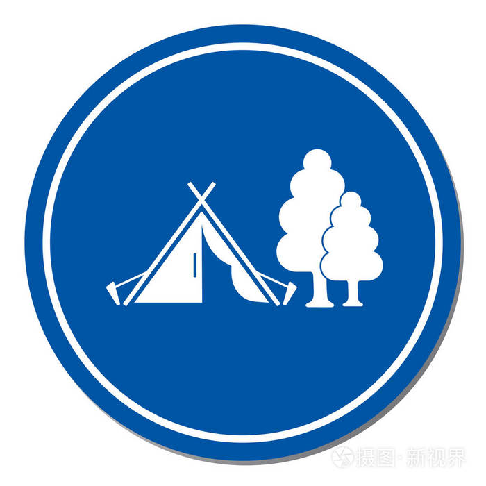 旅游帐篷的程式化图标.矢量图案