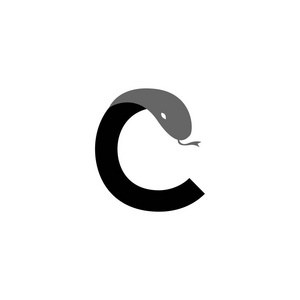 C 字母蛇徽标图标矢量模板