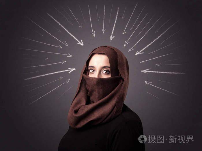 戴着面纱的穆斯林女人