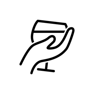 glas 酒的手向量图标