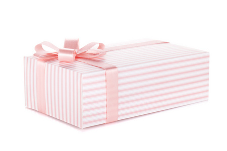 与功能区和弓粉红色礼品盒