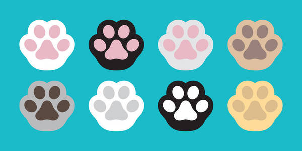 猫爪矢量狗爪猫品种图标徽标涂鸦插图字符卡通照片