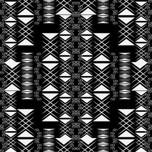 黑白几何抽象矢量无缝模式