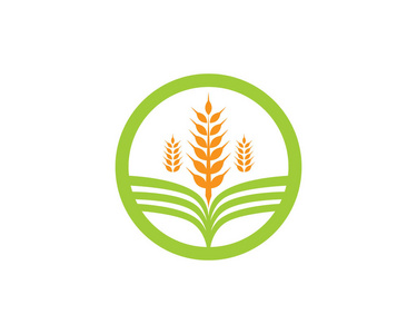 农业企业标志独特的绿色矢量图像