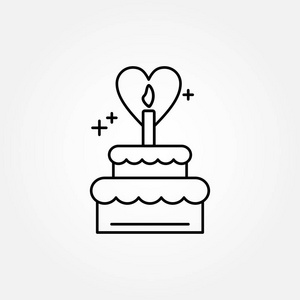 生日蛋糕图标 矢量 插图