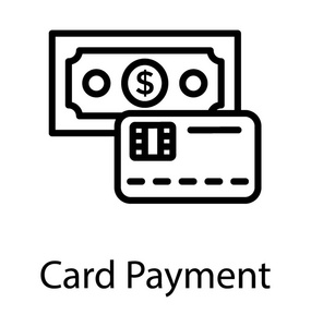 带美元现金的智能银行卡损害信用卡支付的概念