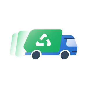 转储车, 垃圾搬运绿色卡车, 快速服务, 收集垃圾