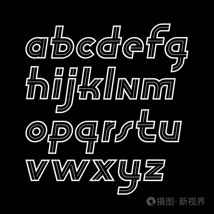 矢量复古旧斜体小写字母字母, 用作海报设计元素