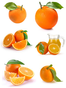 集橙果汁和水果