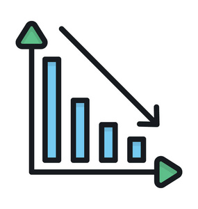 损失图表平面向量图标