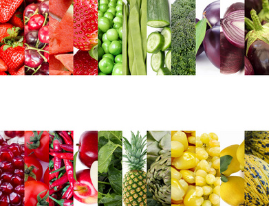 水果和蔬菜的拼贴画