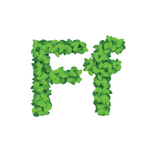 矢量生态字母表字母 f