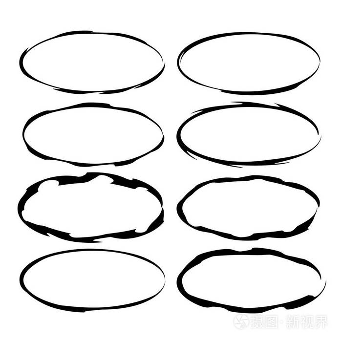椭圆形空边框.矢量插图