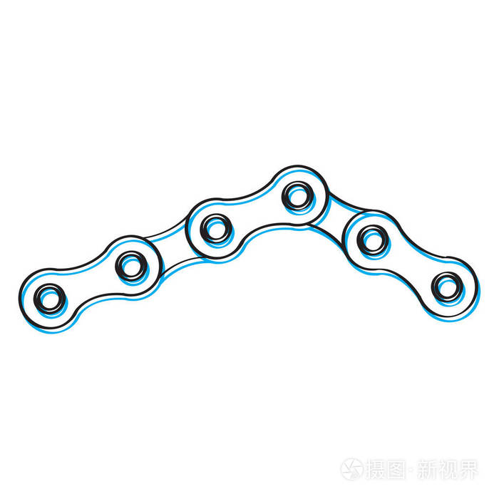 自行车链条轮廓插画-正版商用图片05mye1-摄图新视界