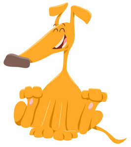 滑稽黄色狗动物字符的卡通例证