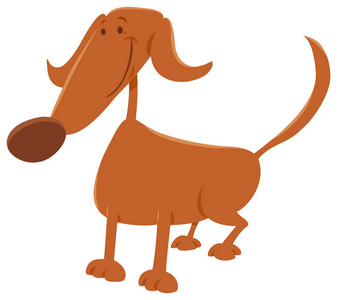 滑稽的褐色狗动物字符的卡通例证