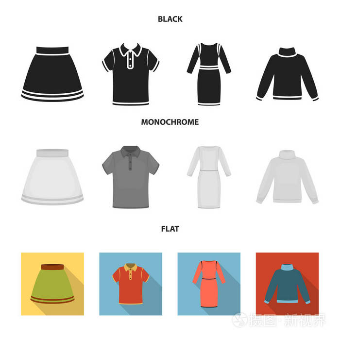 服装套装集合图标黑色