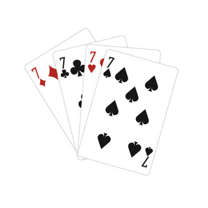 组成的四个玩纸牌。矢量插画