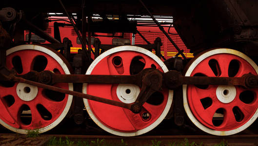 机车蒸汽火车红色铁红色轮子