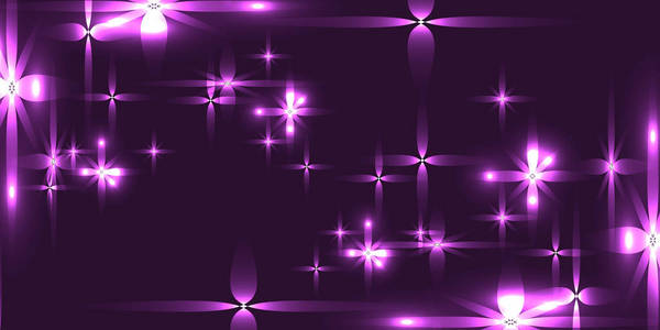 矢量紫色背景与闪亮的轻金属星。注册纸或横幅