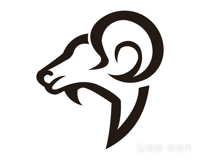 山羊动物农场图标矢量插图设计剪影
