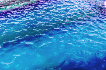 抽象蓝色水背景, 荡漾波浪