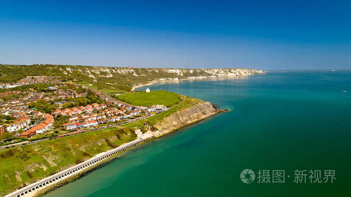 英国海岸在肯特郡 folkestone 的空中摄影