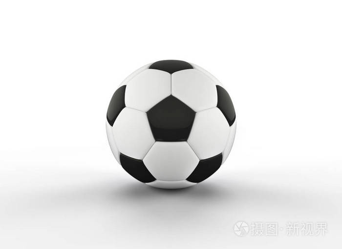 现实的足球或足球在白色背景3d在白色背景下分离的风格球3d渲染