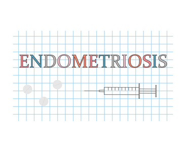 在格子纸上的子宫内膜异位词矢量插图