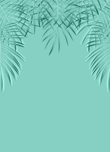 美丽的棕榈叶背景。矢量插图