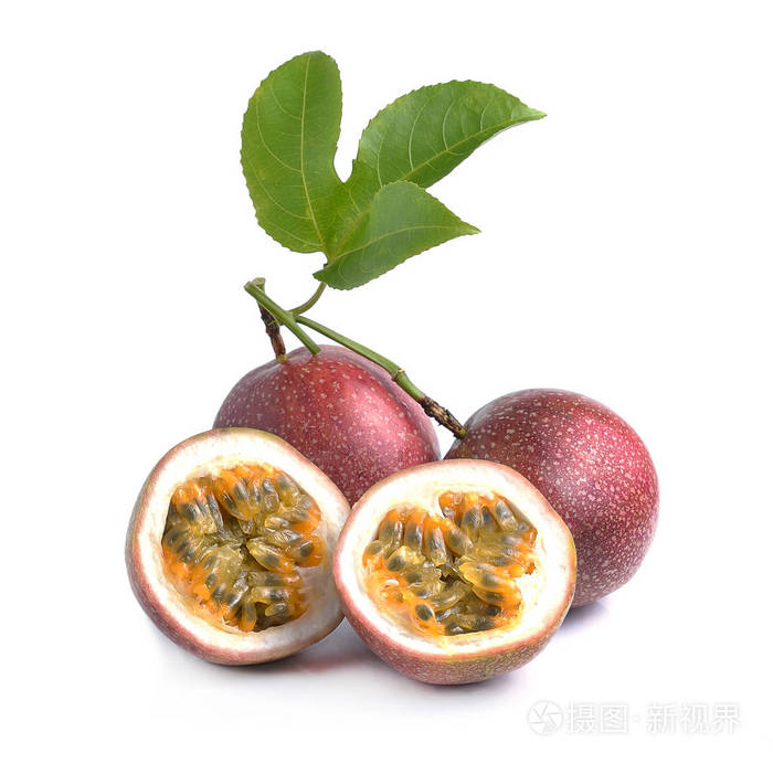 在白色背景上孤立的百香果照片-正版商用图片05qnhr