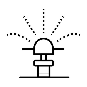 花园洒水图标。自动草坪灌溉系统矢量图