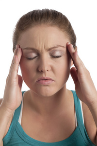 一名女子头部疼痛图片