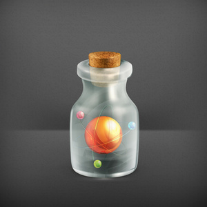 原子的一瓶，矢量图标
