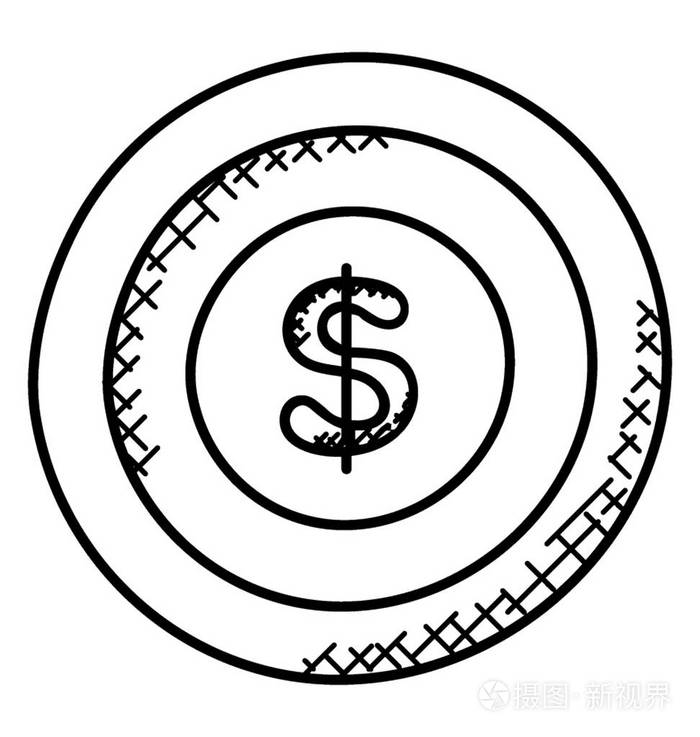 显示美国货币单位美元的涂鸦图标