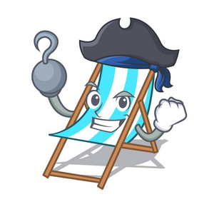 海盗沙滩椅人物卡通矢量插画图片