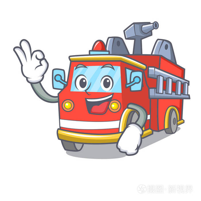 好消防车字符卡通