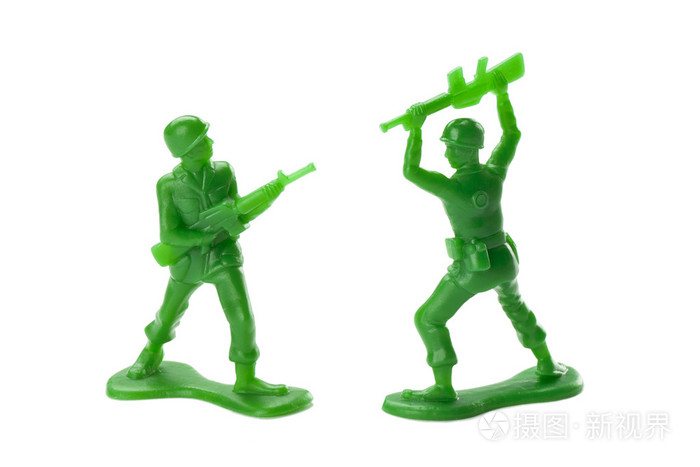 两个玩具士兵之间的战斗