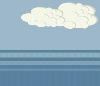 蓝色海地平线海洋白云天空风景例证螺纹向量背景