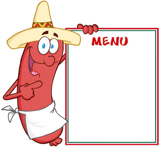 香肠的墨西哥帽子显示菜单