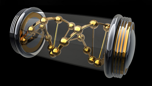 样本 dna 上黑背景 3d 抽象