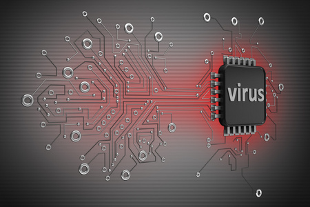 电路 board.virus 高分辨率 3d 数字生成的图像